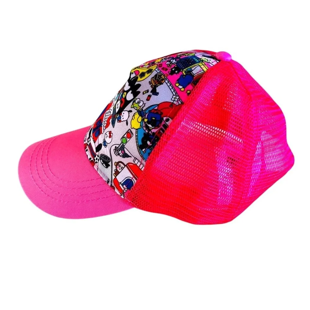 Hello Kitty and Friends Trucker Hat Pink Mesh Cap Cartoon Character‎ Sanrio Hat
